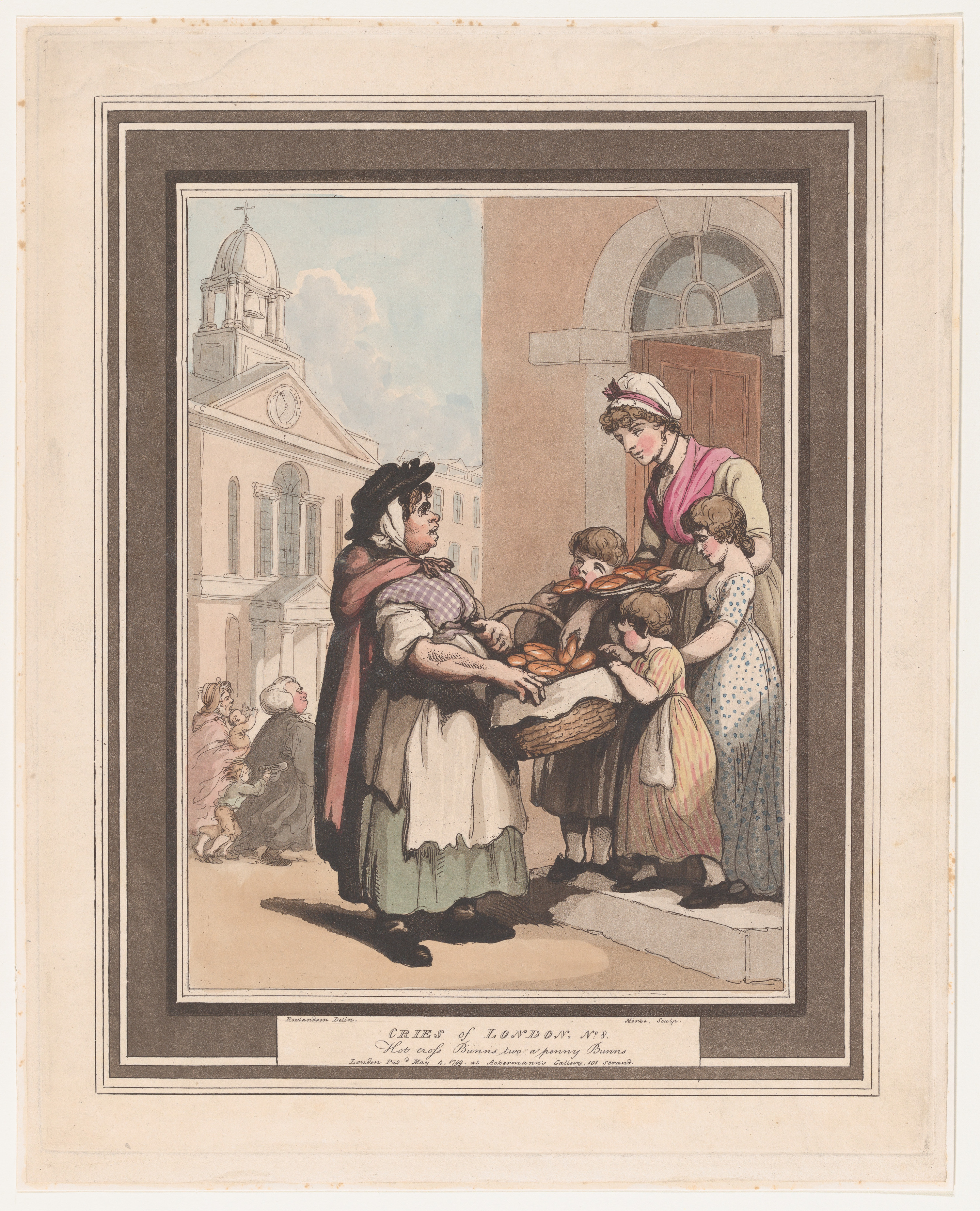 London Street Bread Seller Illustration