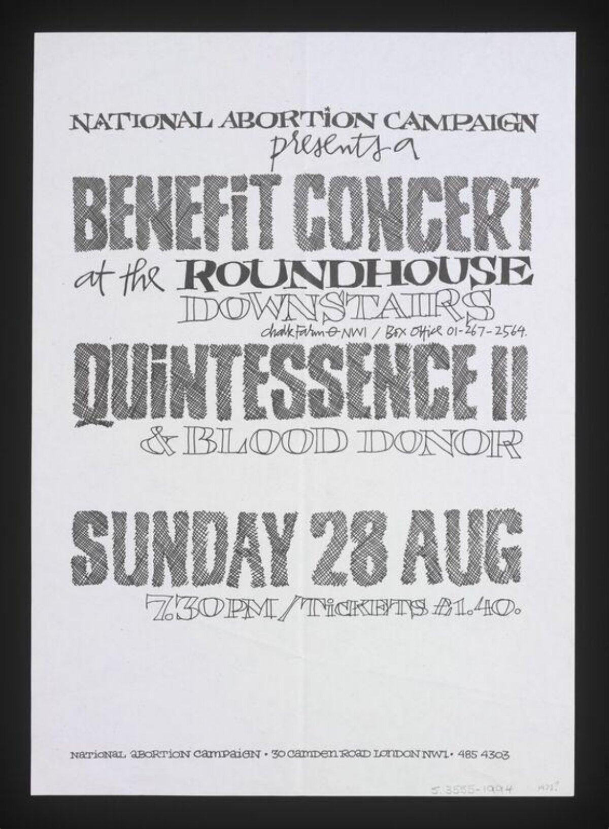 National Abortion Campaign Benefit Concert Flyer