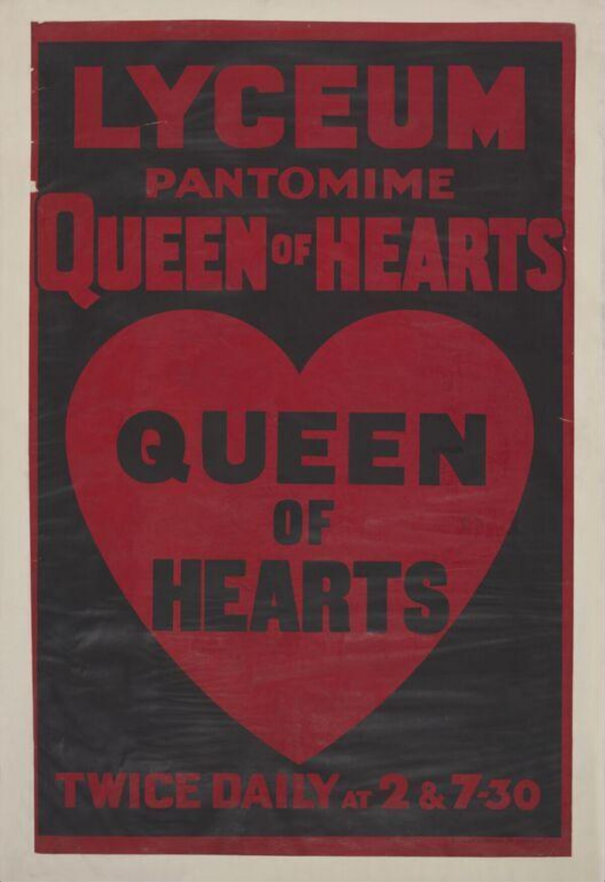 Lyceum Queen of Hearts Pantomime Poster