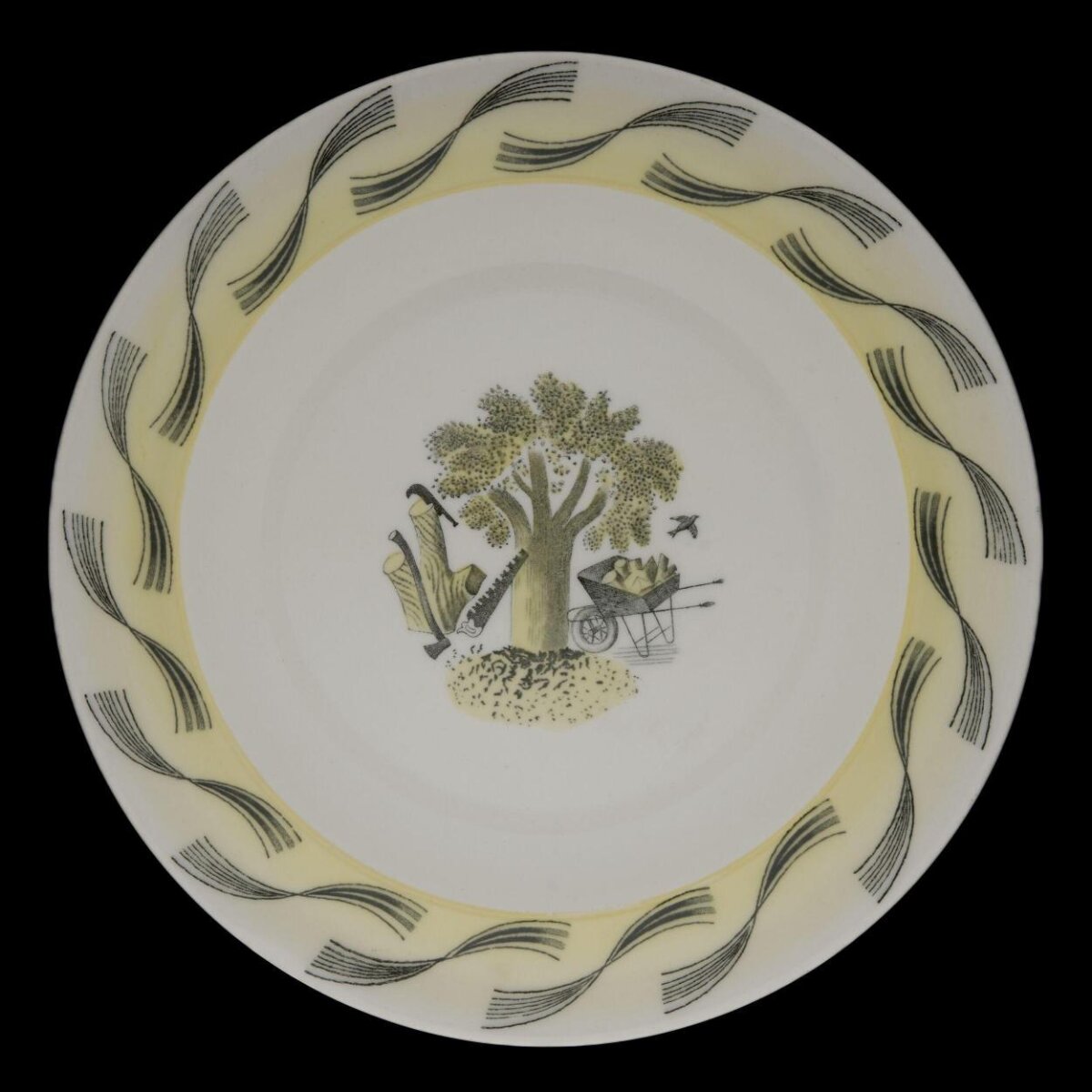 Logging Scene Decorative Ceramic Plate