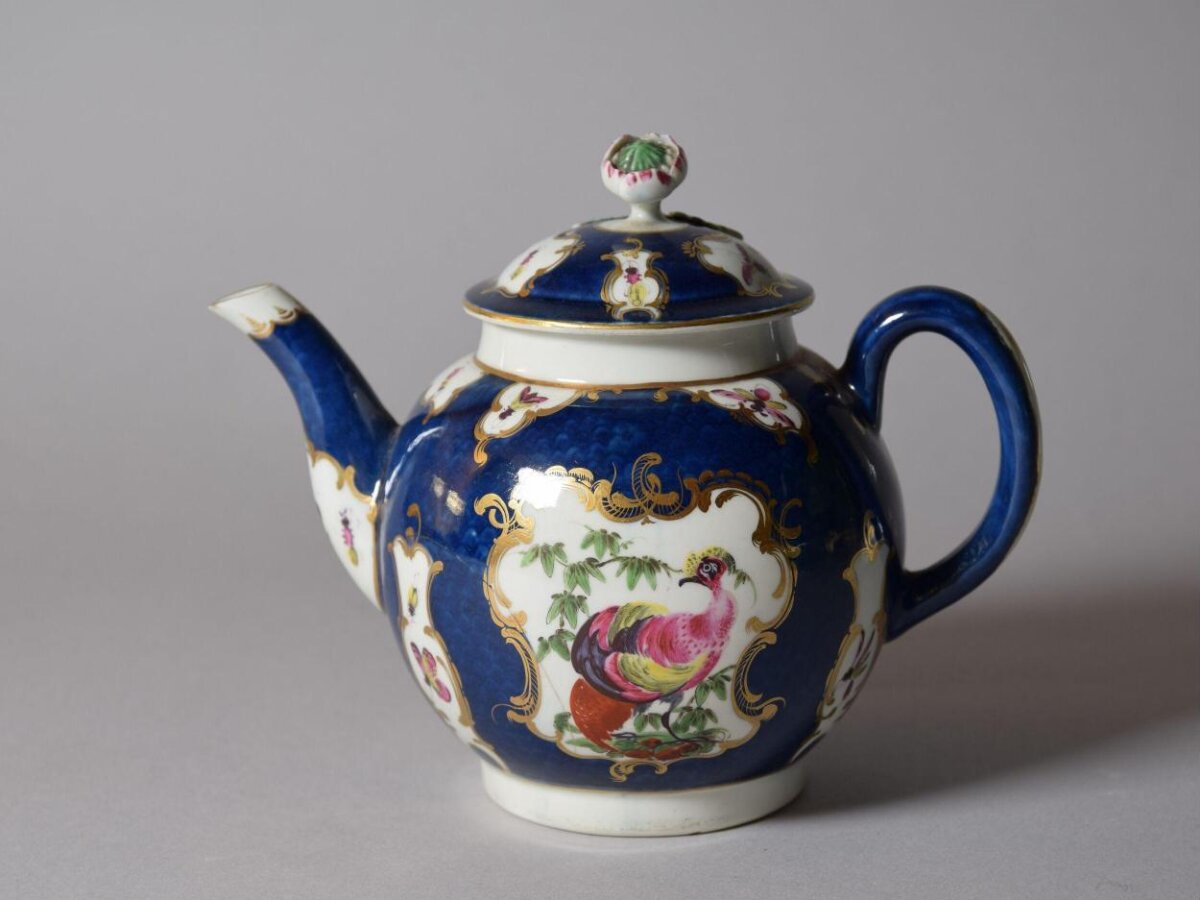Blue Hand-painted Porcelain Teapot