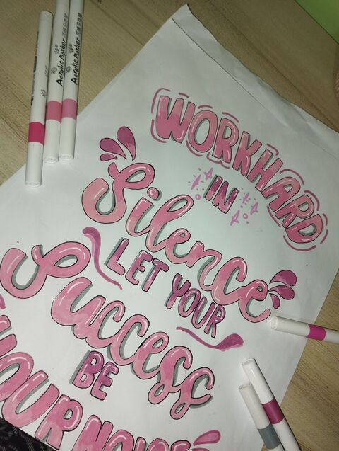 Pink Motivational Hand Lettering Art