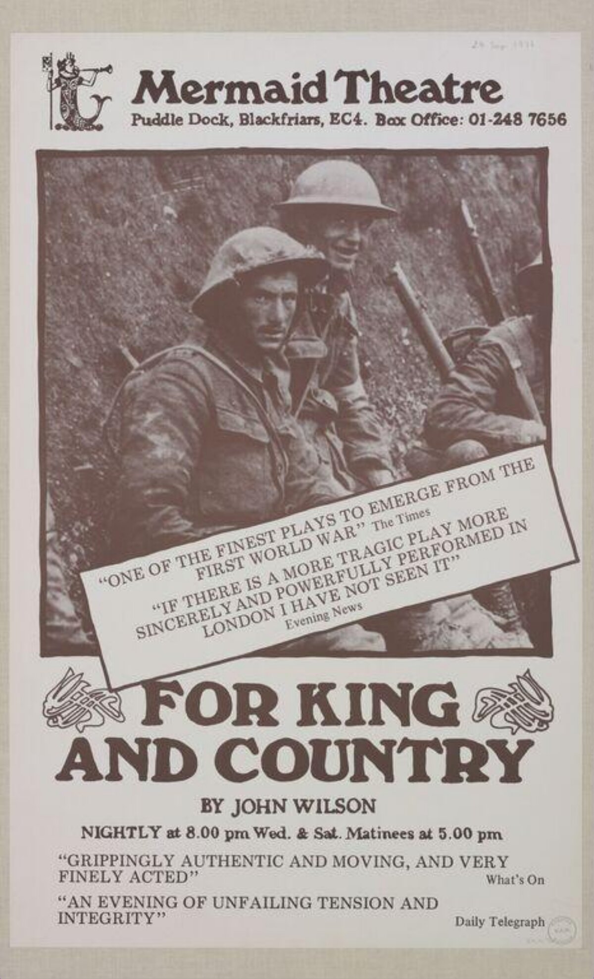 For King and Country Theatre Poster