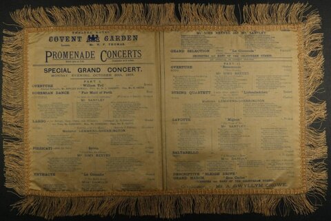 1888 Covent Garden Concert Silk Program