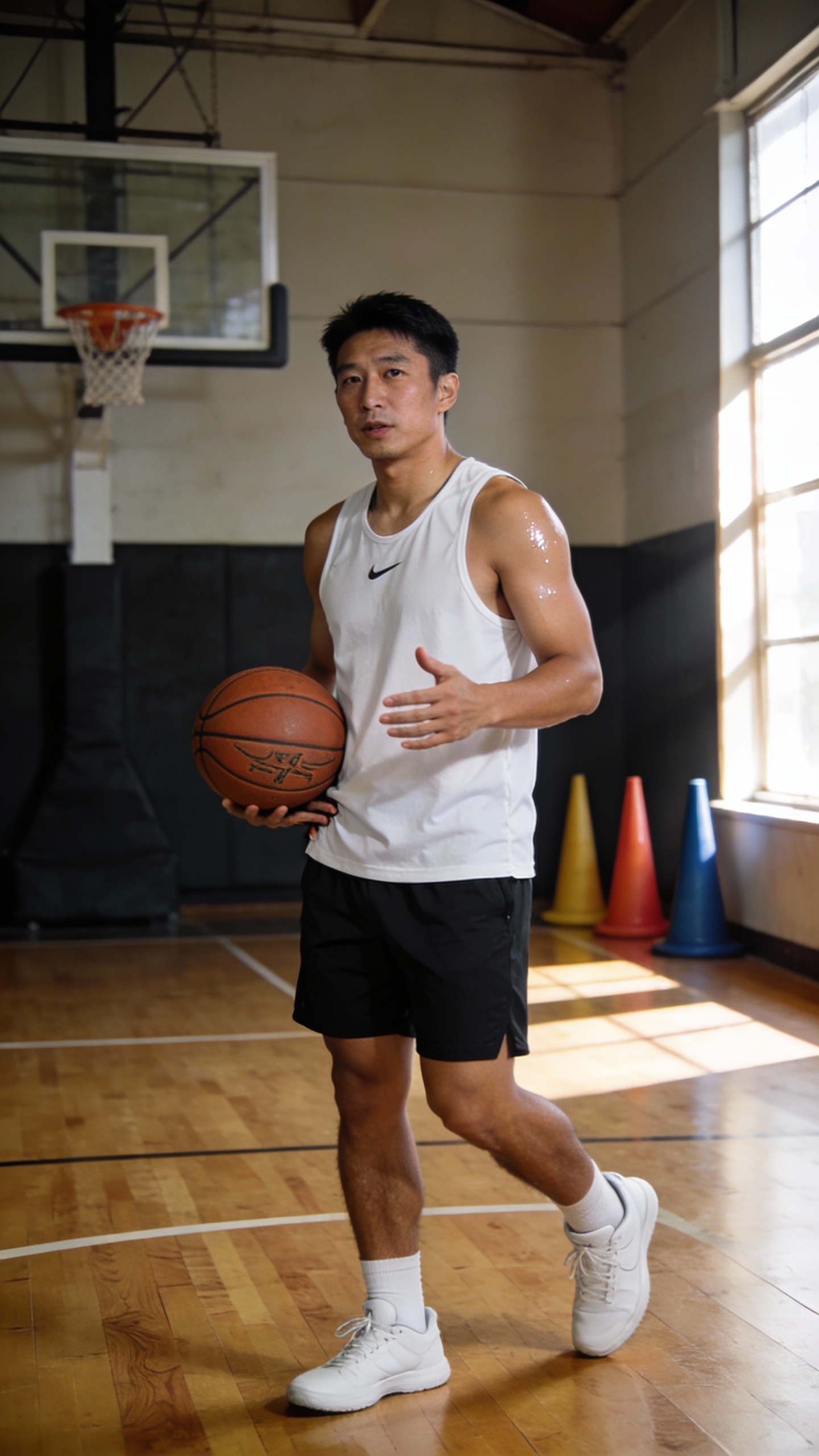Male Basketball Player in Indoor Gym