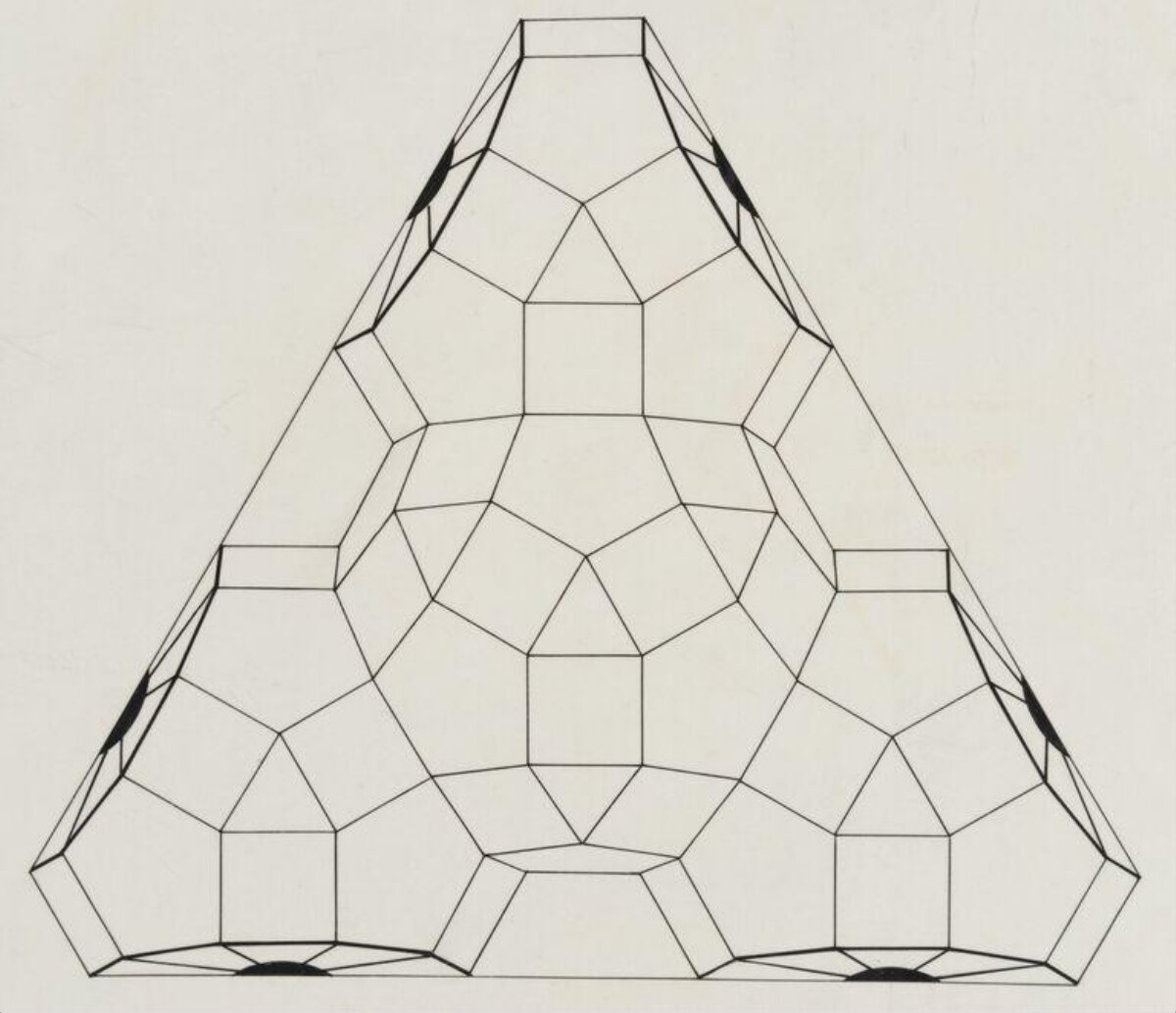 Triangular Geometric Tessellation Line Art