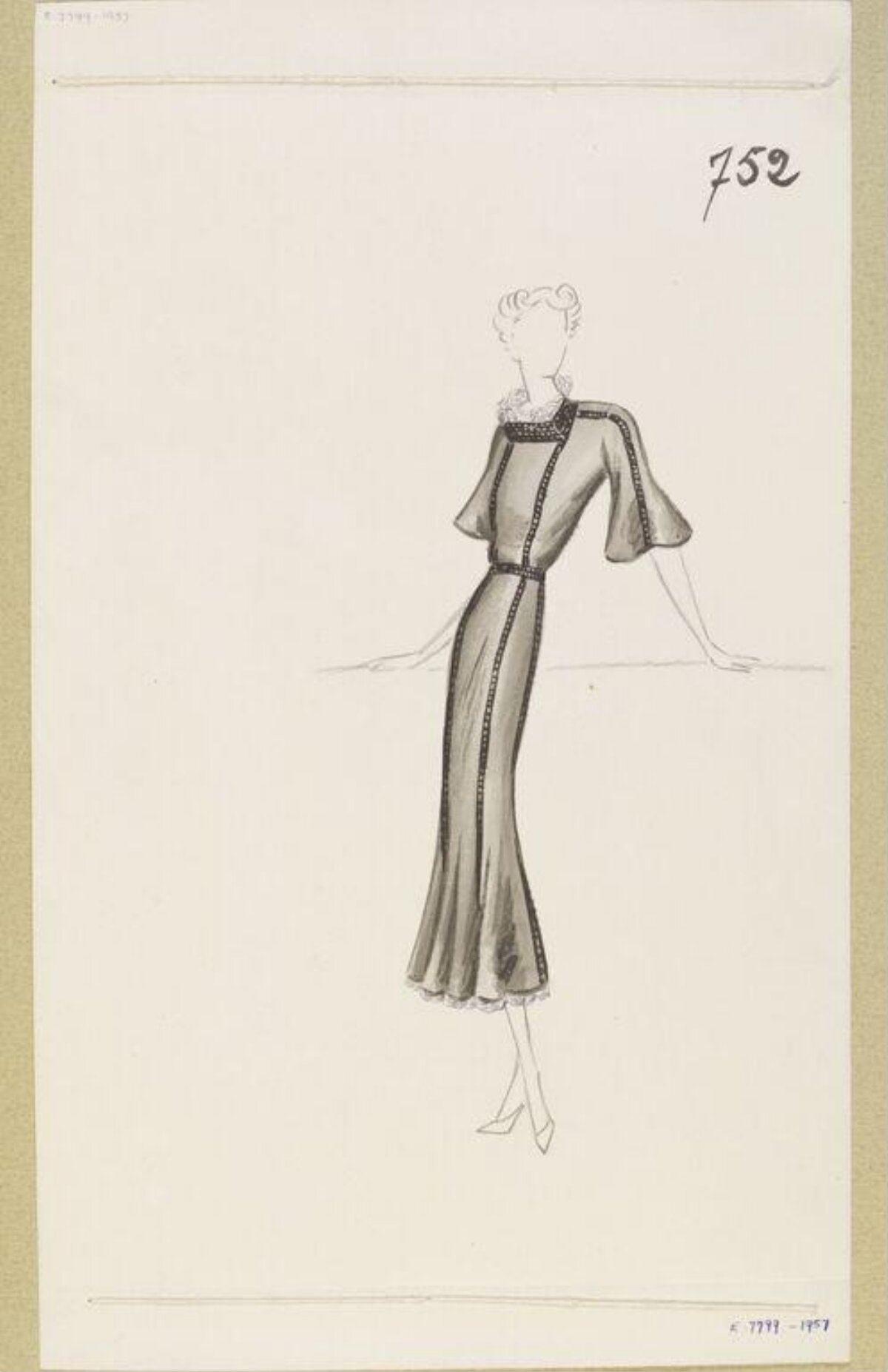 Vintage Dress Fashion Sketch