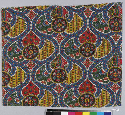 Colorful Folk Patterned Printed Textile