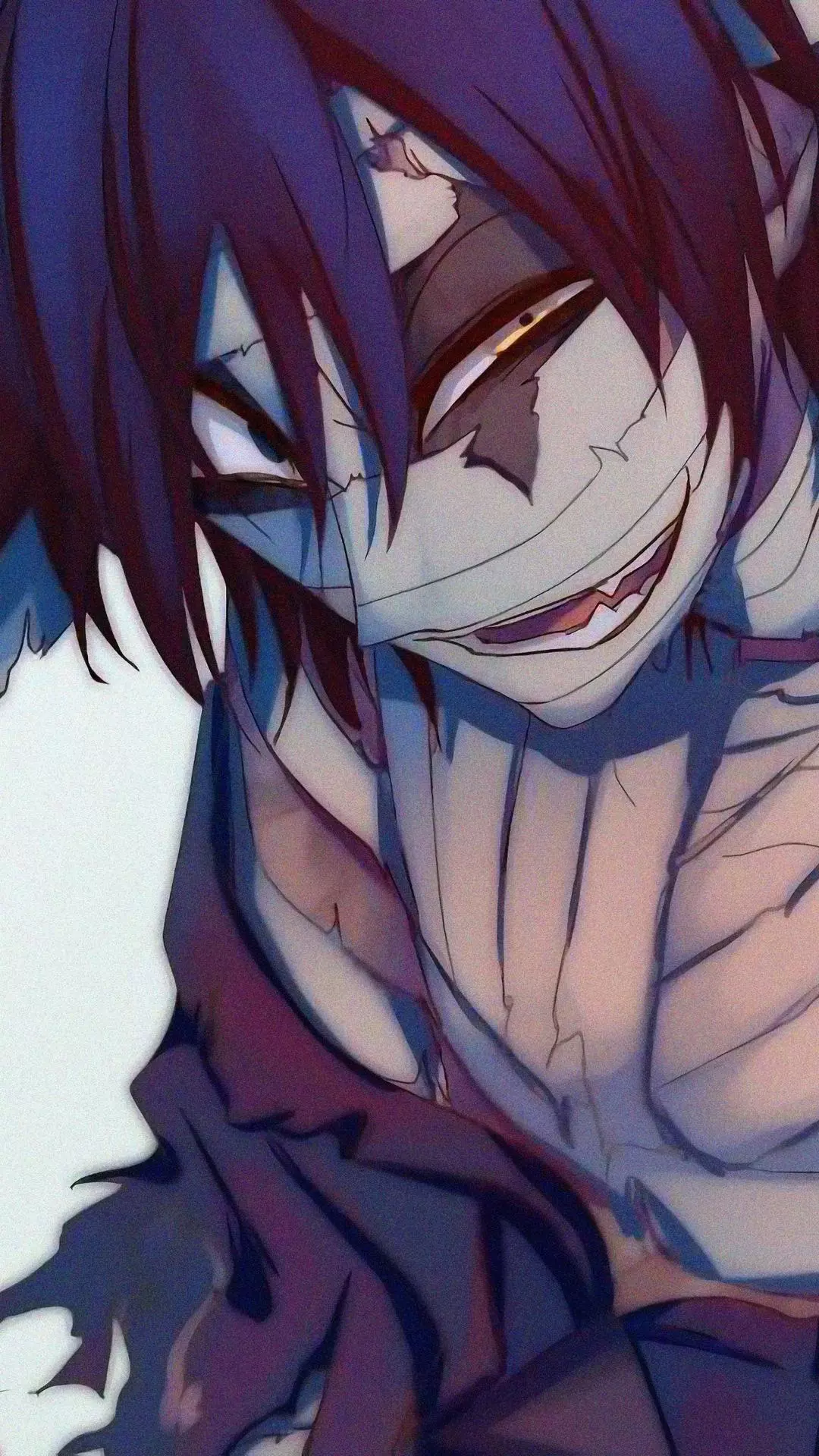 Scarred Anime Male Grinning Portrait