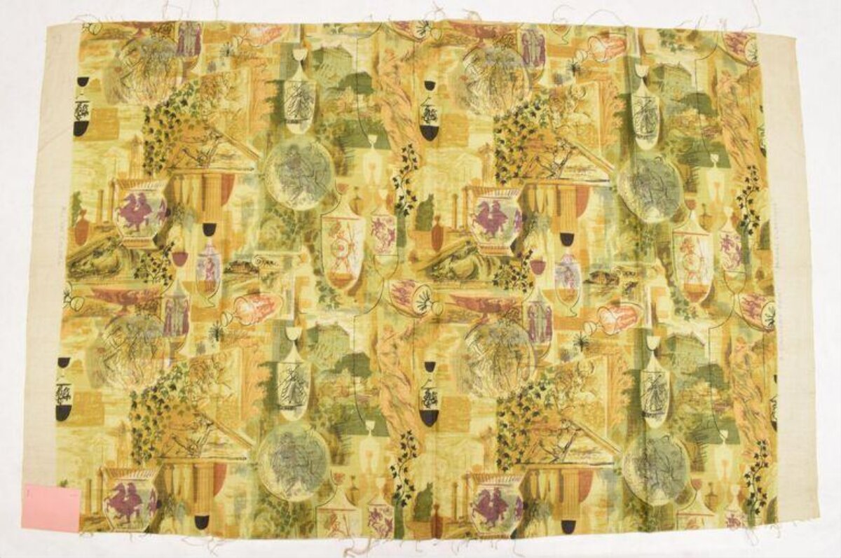 Antique Vase Pattern Printed Fabric
