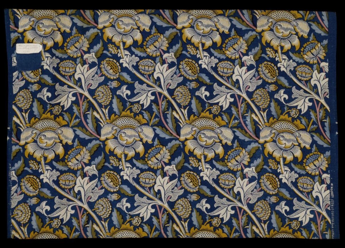 Vintage Blue Floral Textile Pattern