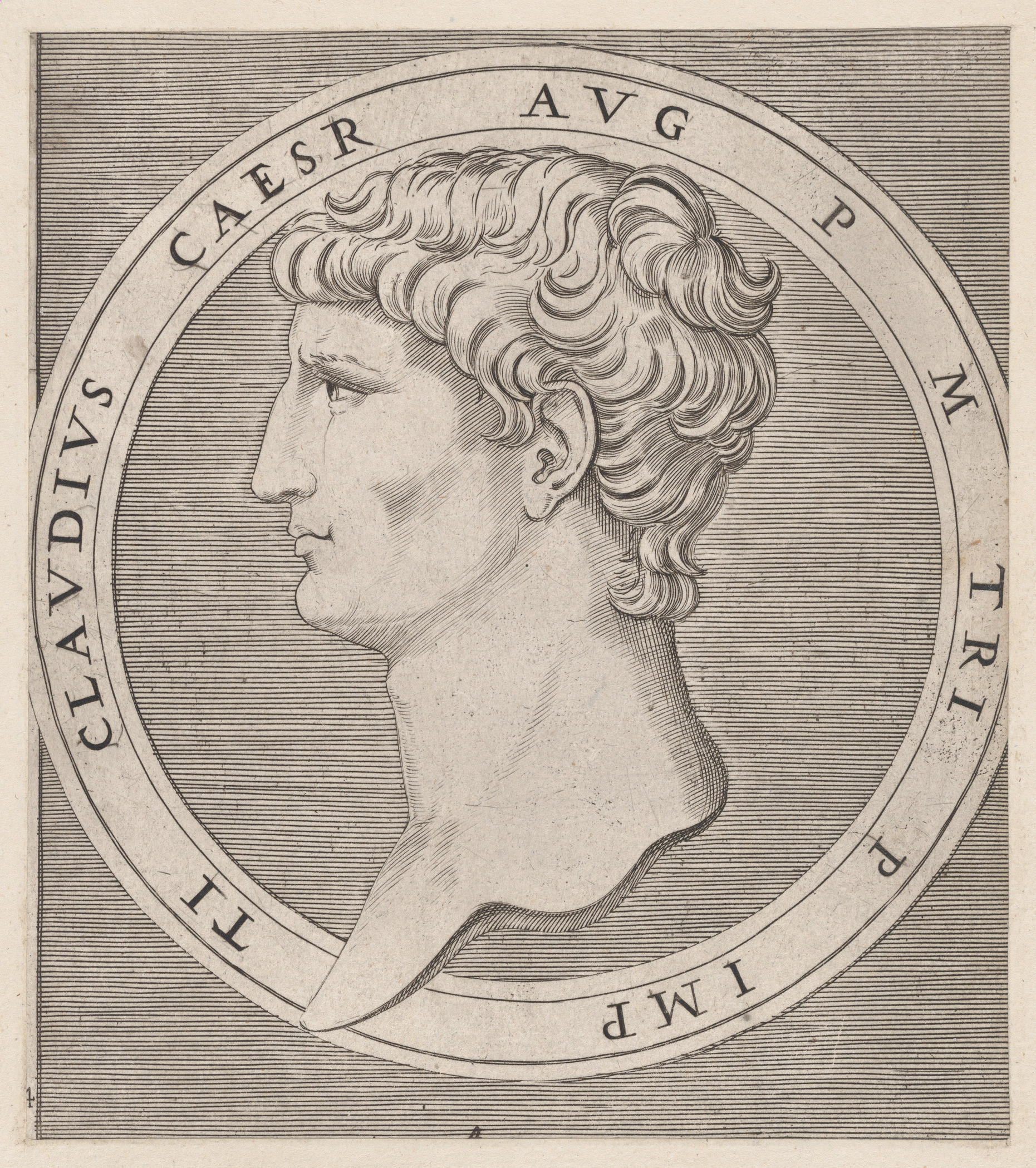 Engraving Portrait of Claudius Caesar