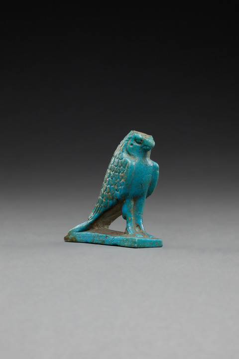 Blue Glazed Falcon Sculpture