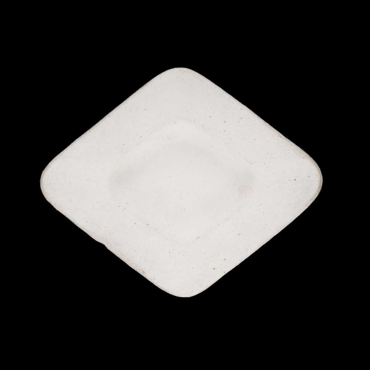 White Square Dish on Black Background