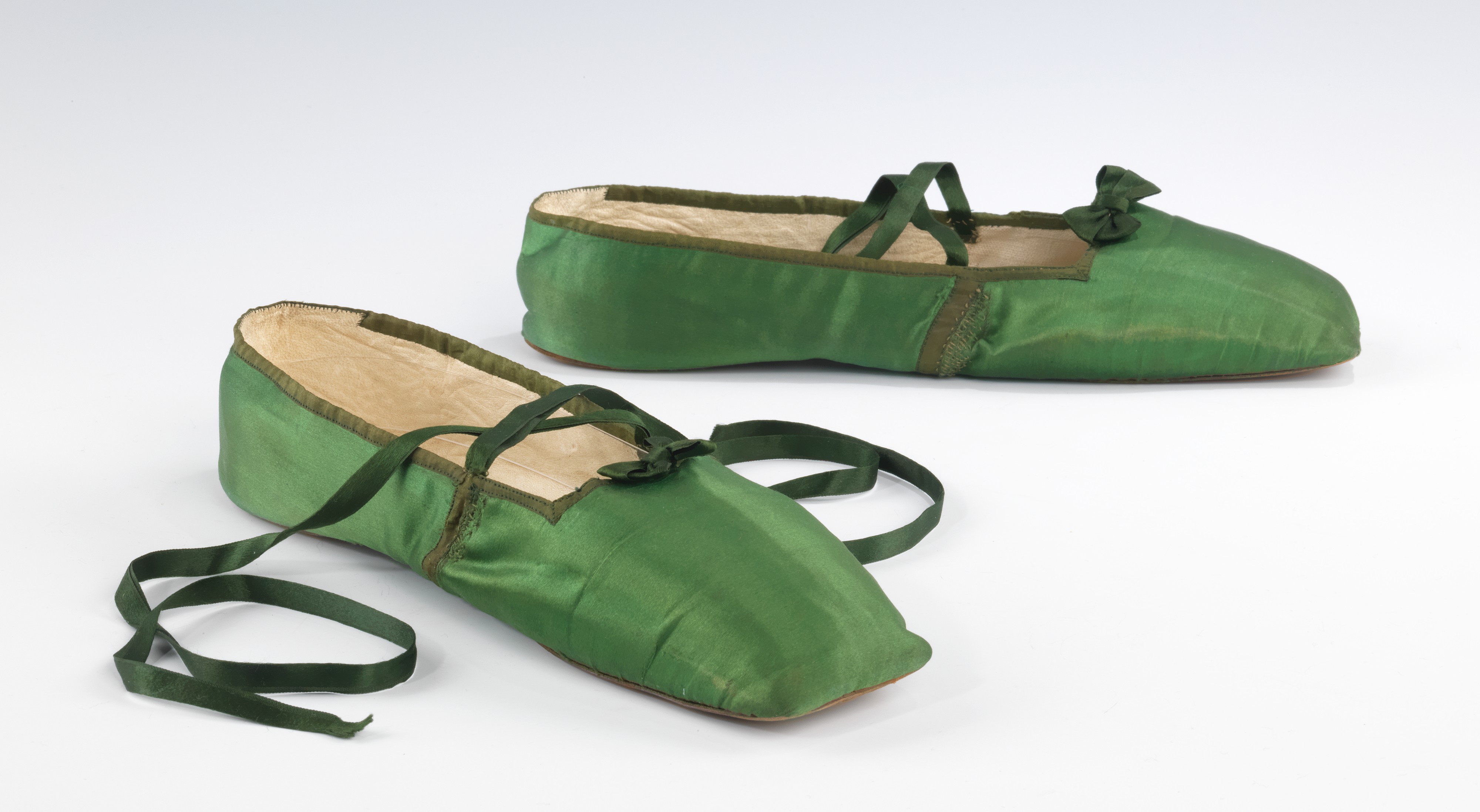 Pair of Green Vintage Ballet Slippers