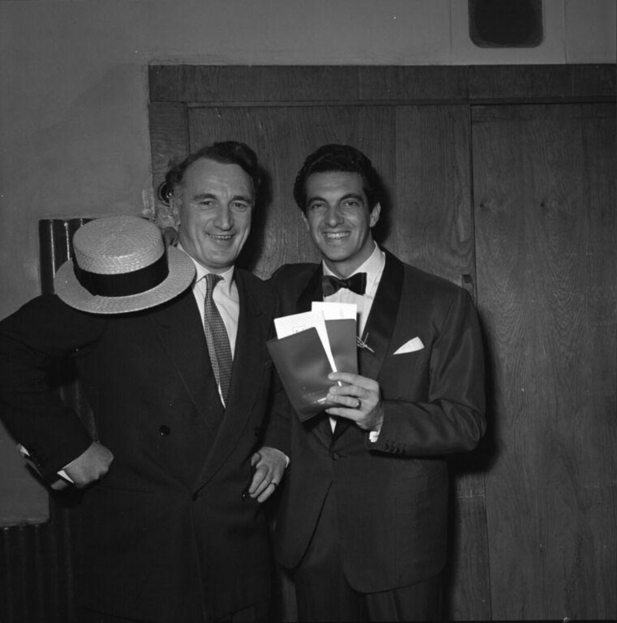 Two Men and Invisible Figure Gag Photo