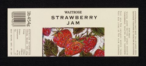 Waitrose Strawberry Jam Label