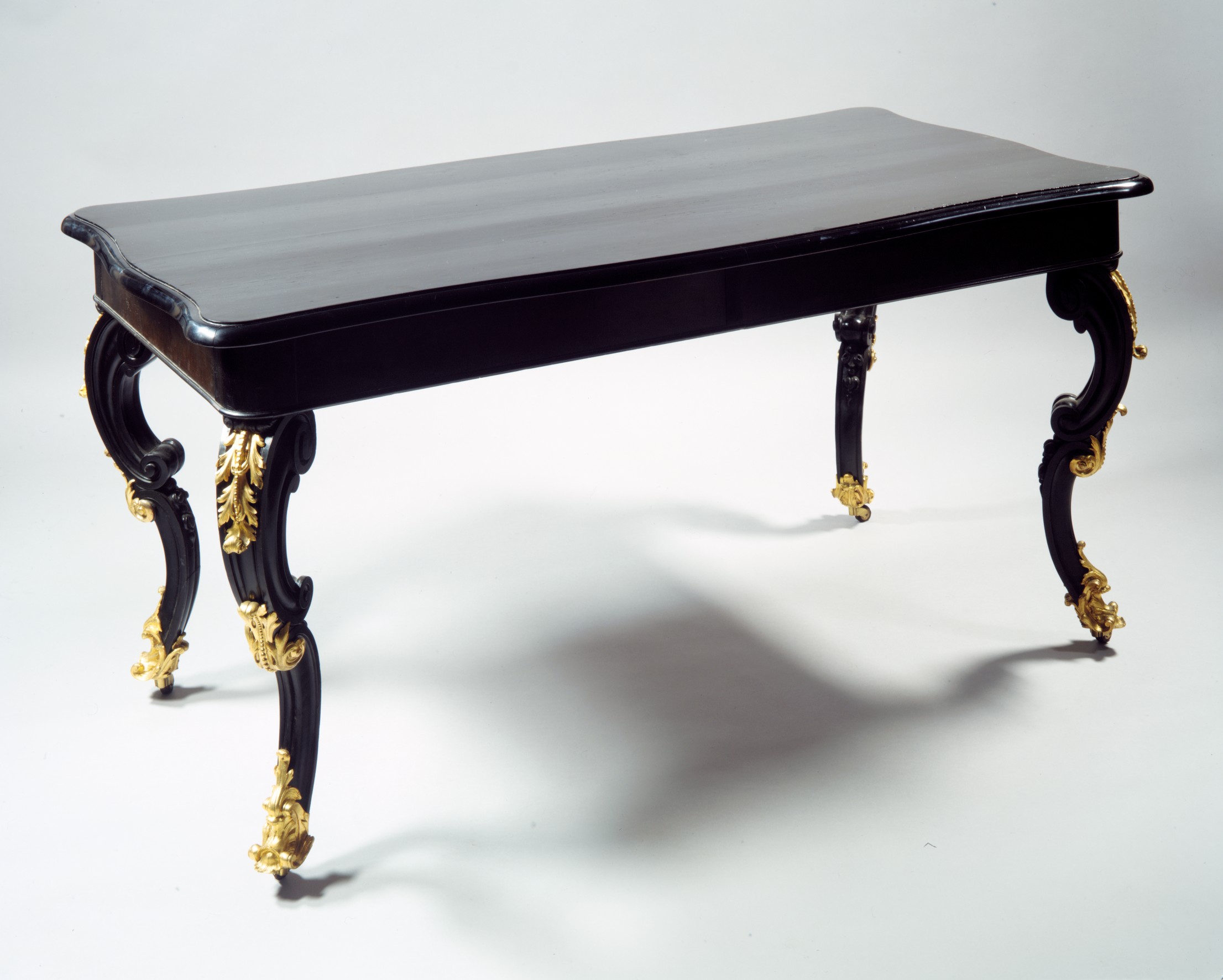 Black and Gold Ornate Antique Desk