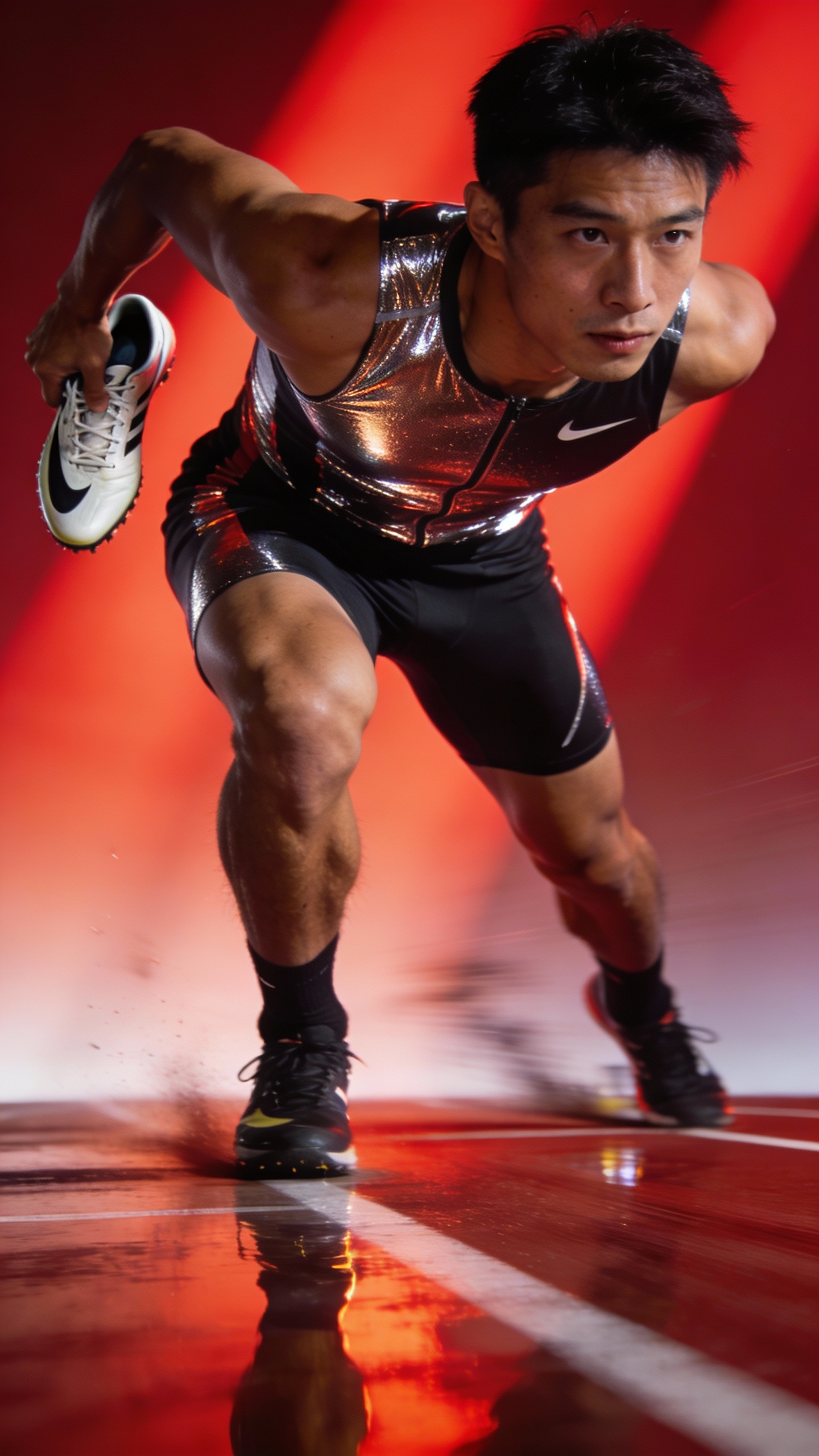 Male Sprinter in Starting Sprint Position