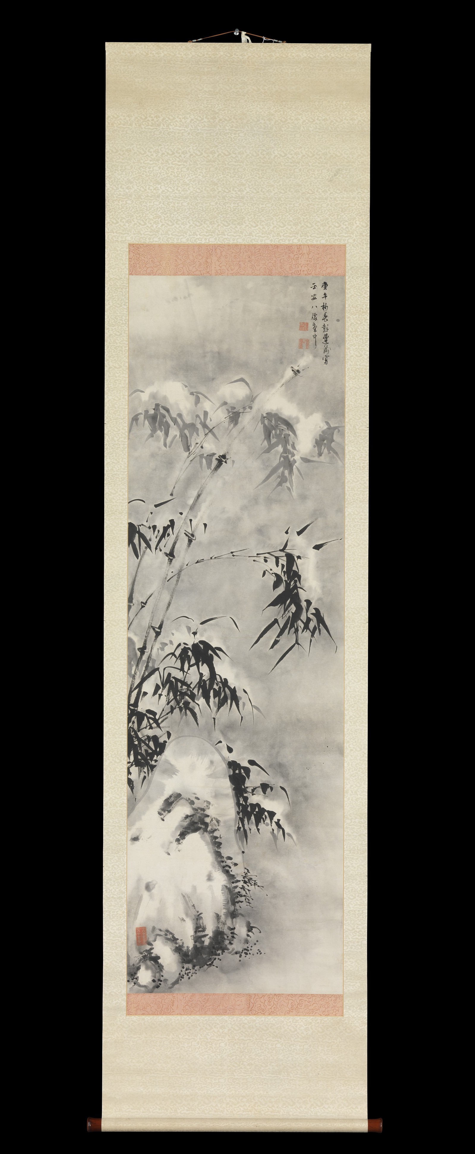 Ink Snow Bamboo Hanging Scroll