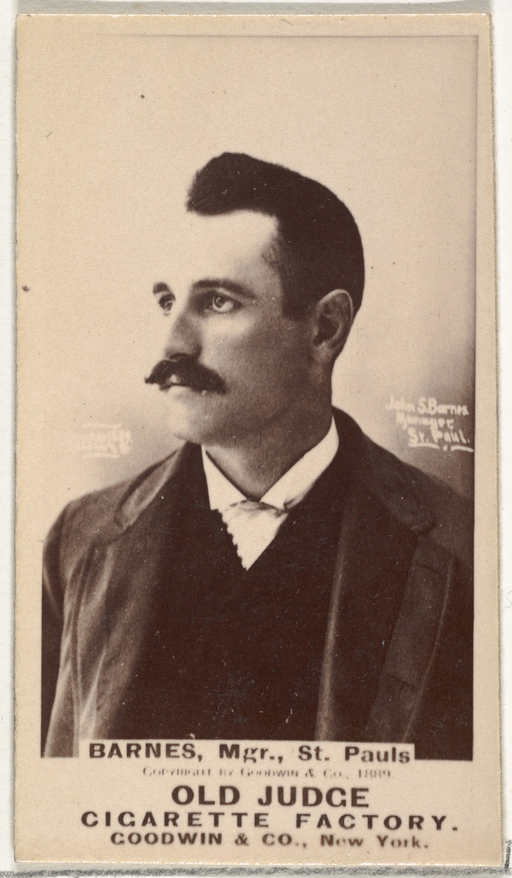 1889 Old Judge Cigarette Card of John Barnes
