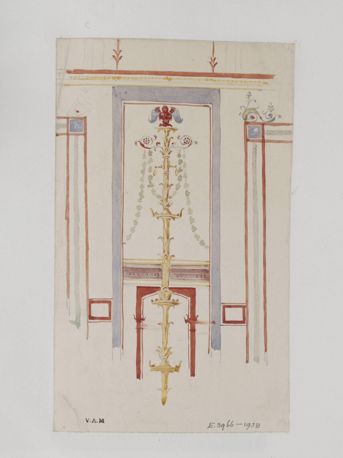 Wall Decoration Design Watercolor Sketch