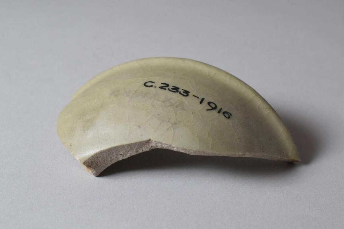 Celadon Ceramic Bowl Fragment