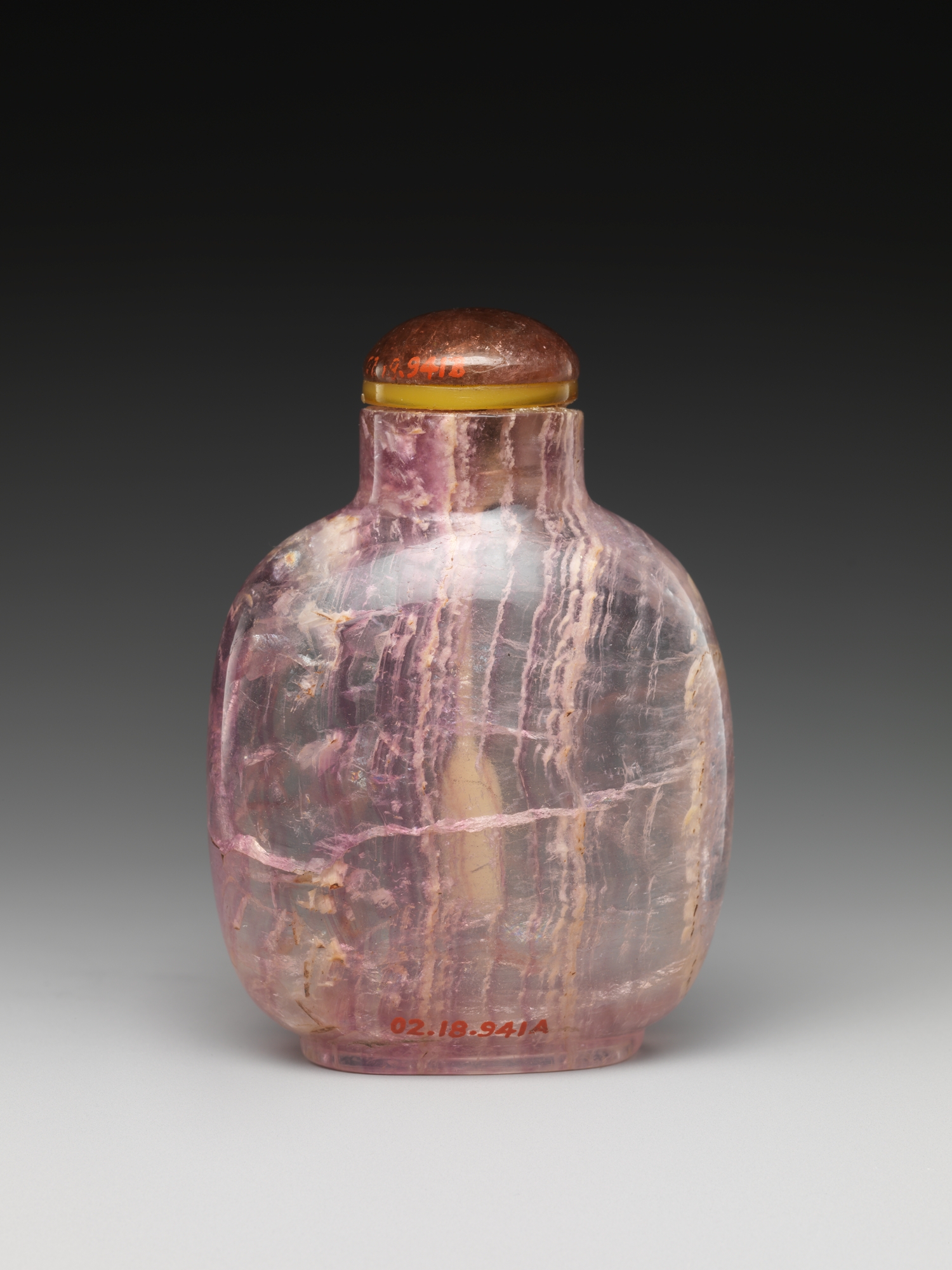 Purple Striated Stone Snuff Bottle
