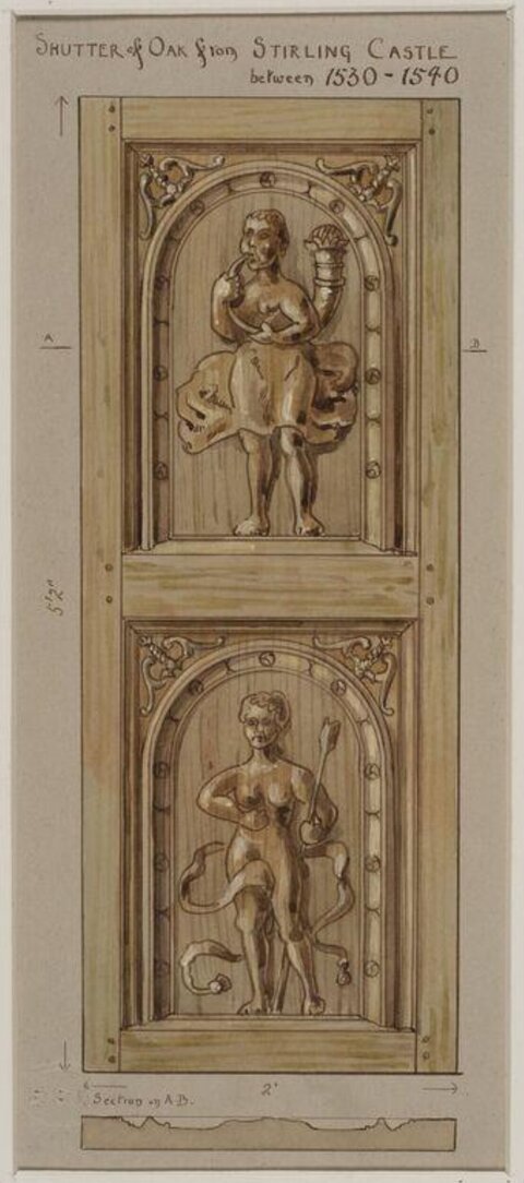 Stirling Castle Oak Shutter Drawing