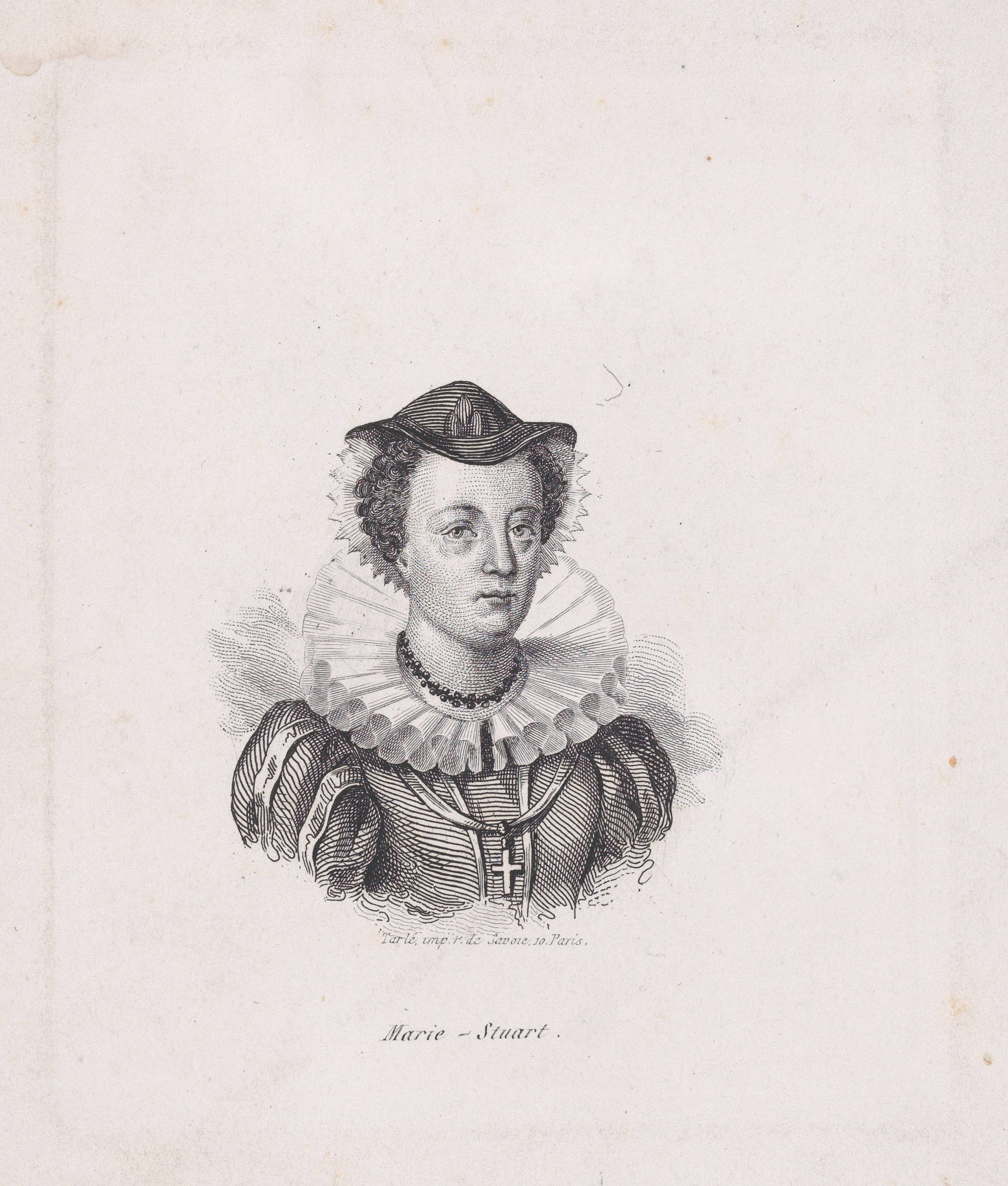 Engraved Portrait of Mary Stuart