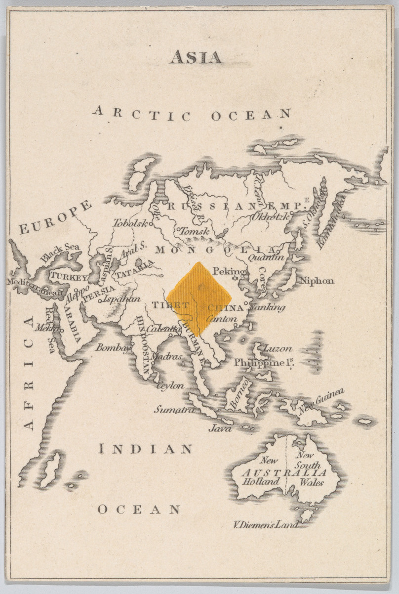 Antique Engraved Map of Asia