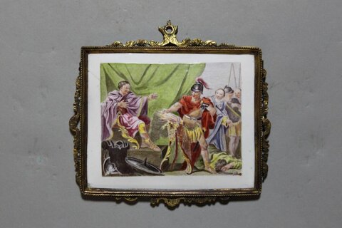 Framed Classical Scene Porcelain Plaque
