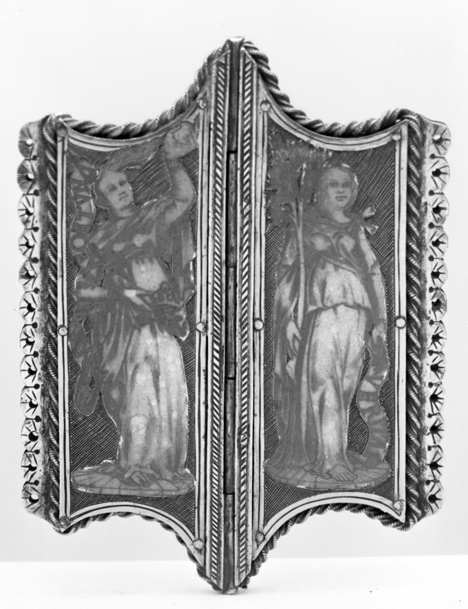 Folding Diptych with Two Standing Figures