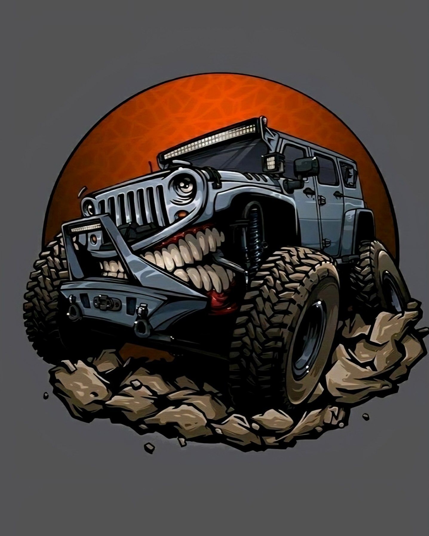 Monster Off-Road Jeep Illustration