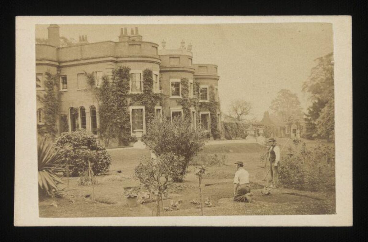 Vintage Country Estate Garden Scene