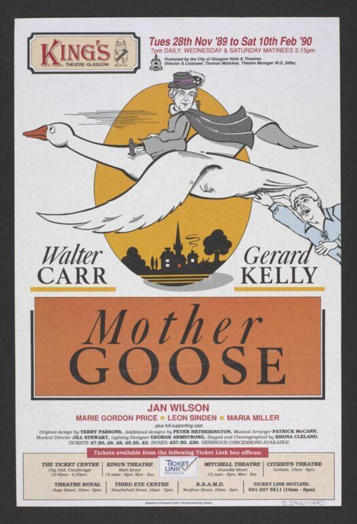 1989 Mother Goose Theatre Poster