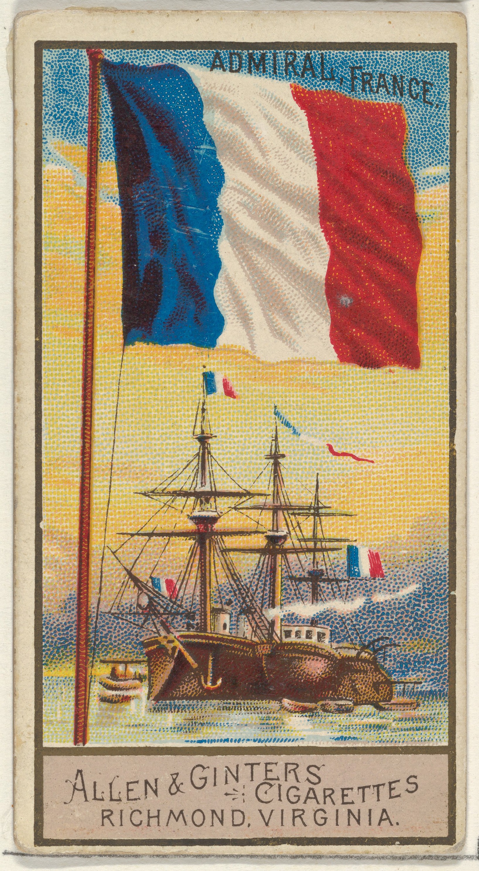 Vintage French Admiral Flag Cigarette Card