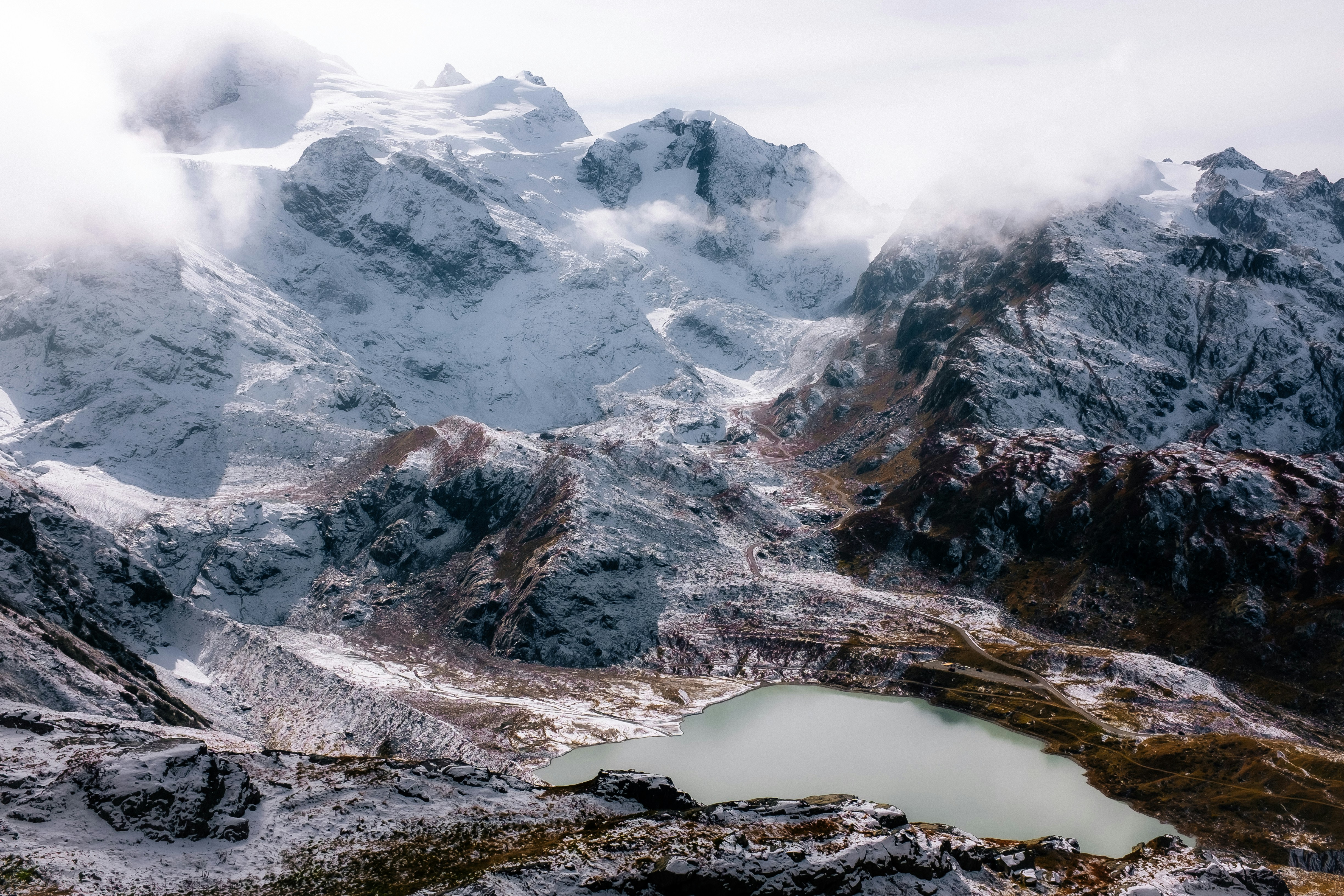 Snow-capped Mountains and Alpine Lake