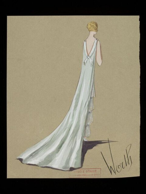 Vintage Worth Evening Gown Sketch