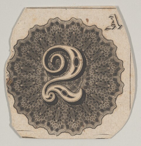 Ornate Antique Printed Number 2