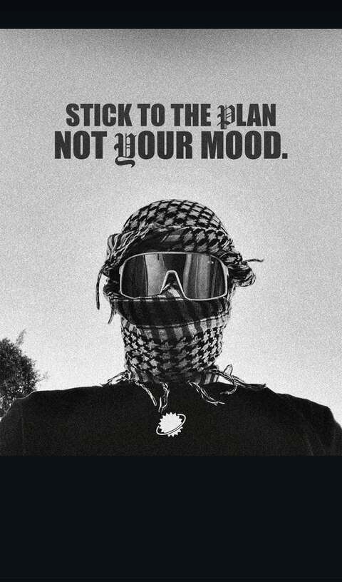 Motivational Quote Graphic with Masked Figure