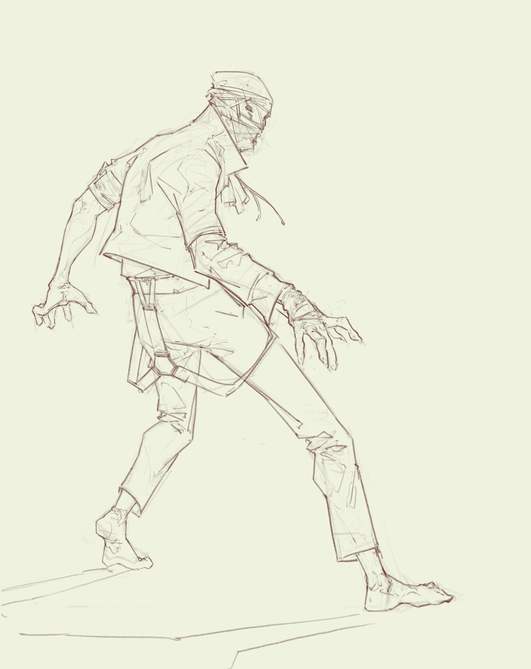 Bandaged Character Pencil Sketch