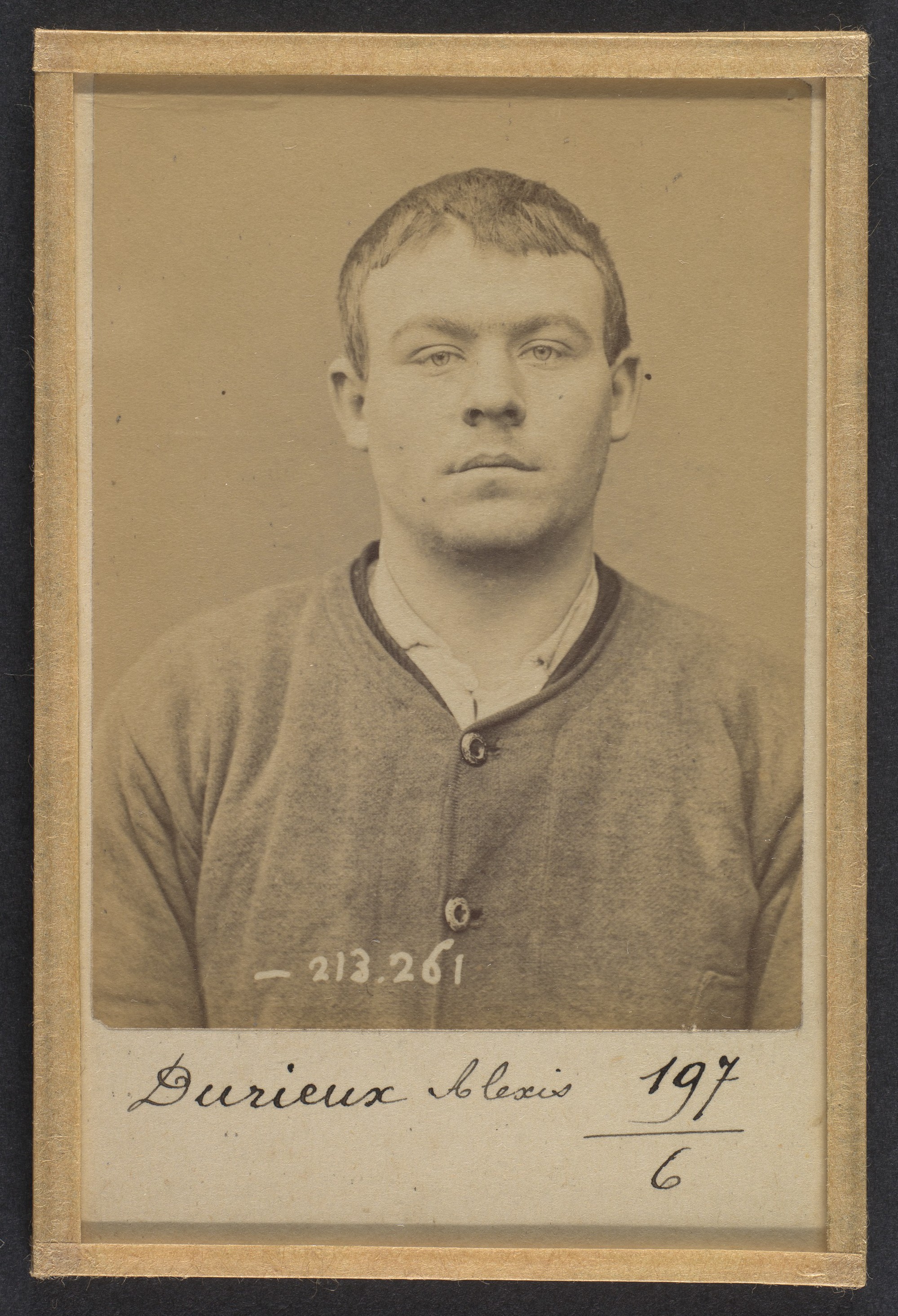 Vintage Mugshot of Alexis Durieux