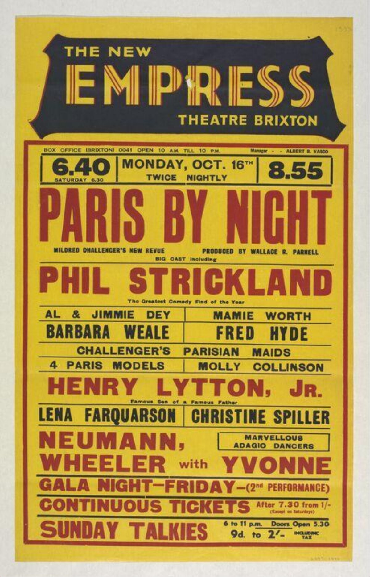 Vintage Paris By Night Theatre Poster