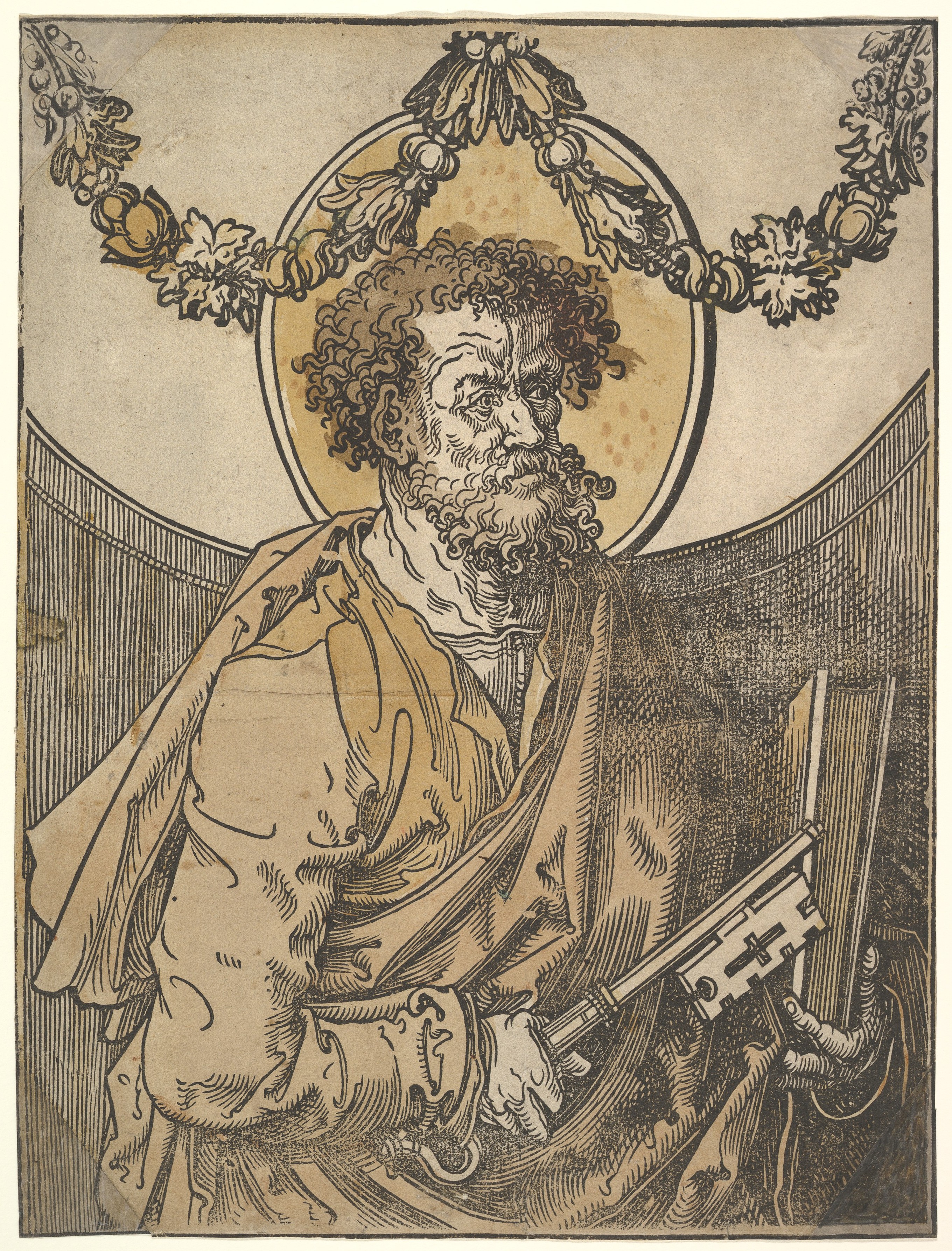 Saint Peter Woodcut Portrait