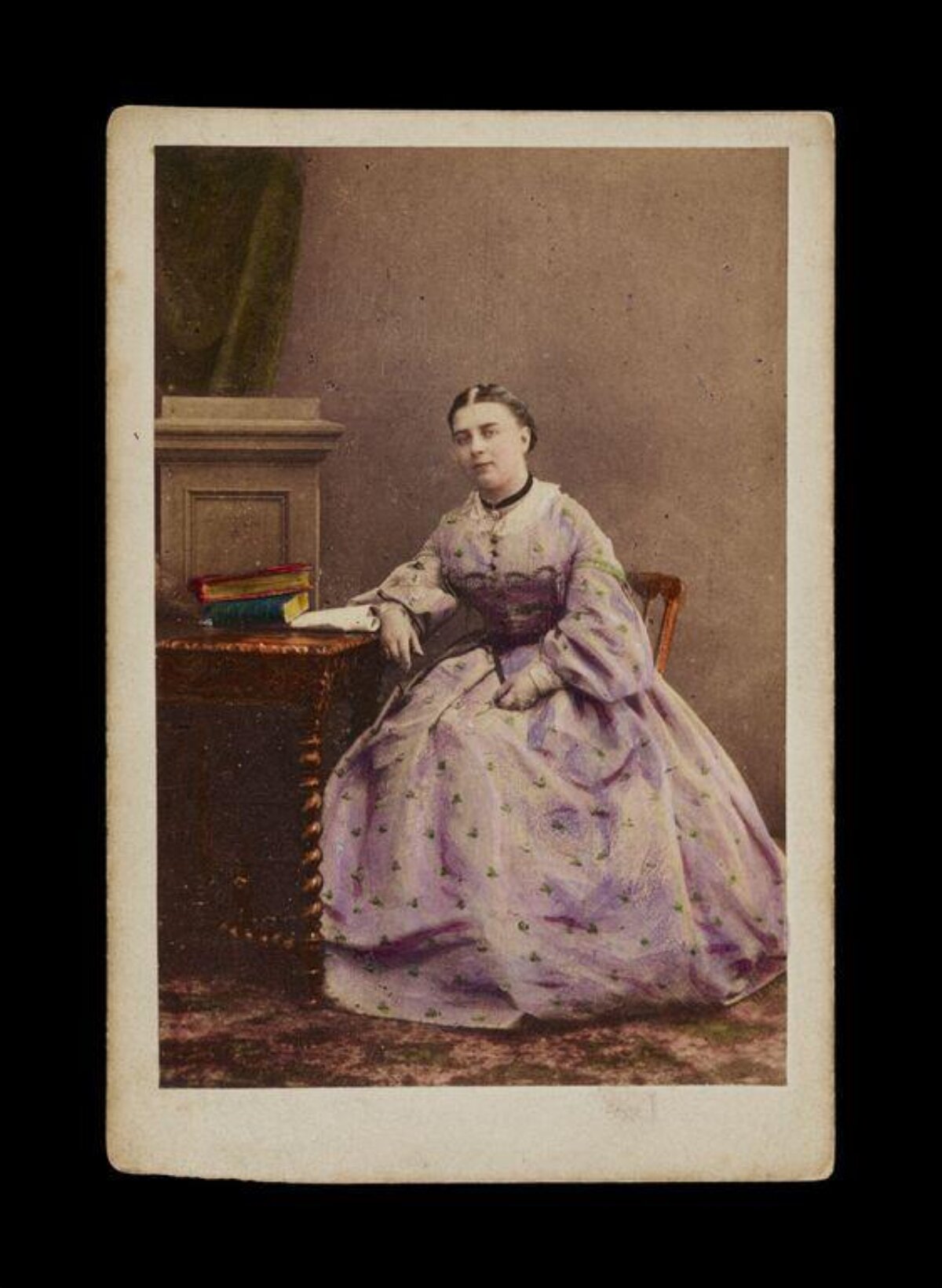 Hand-colored Portrait of Seated Victorian Woman