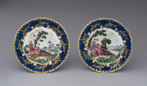 Pair of Painted Decorative Porcelain Plates