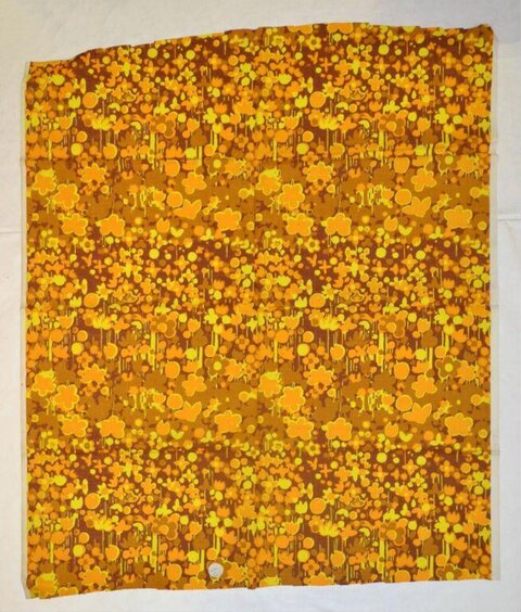 Orange Yellow Floral Patterned Fabric