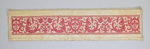 Red Embroidered Antique Textile Band