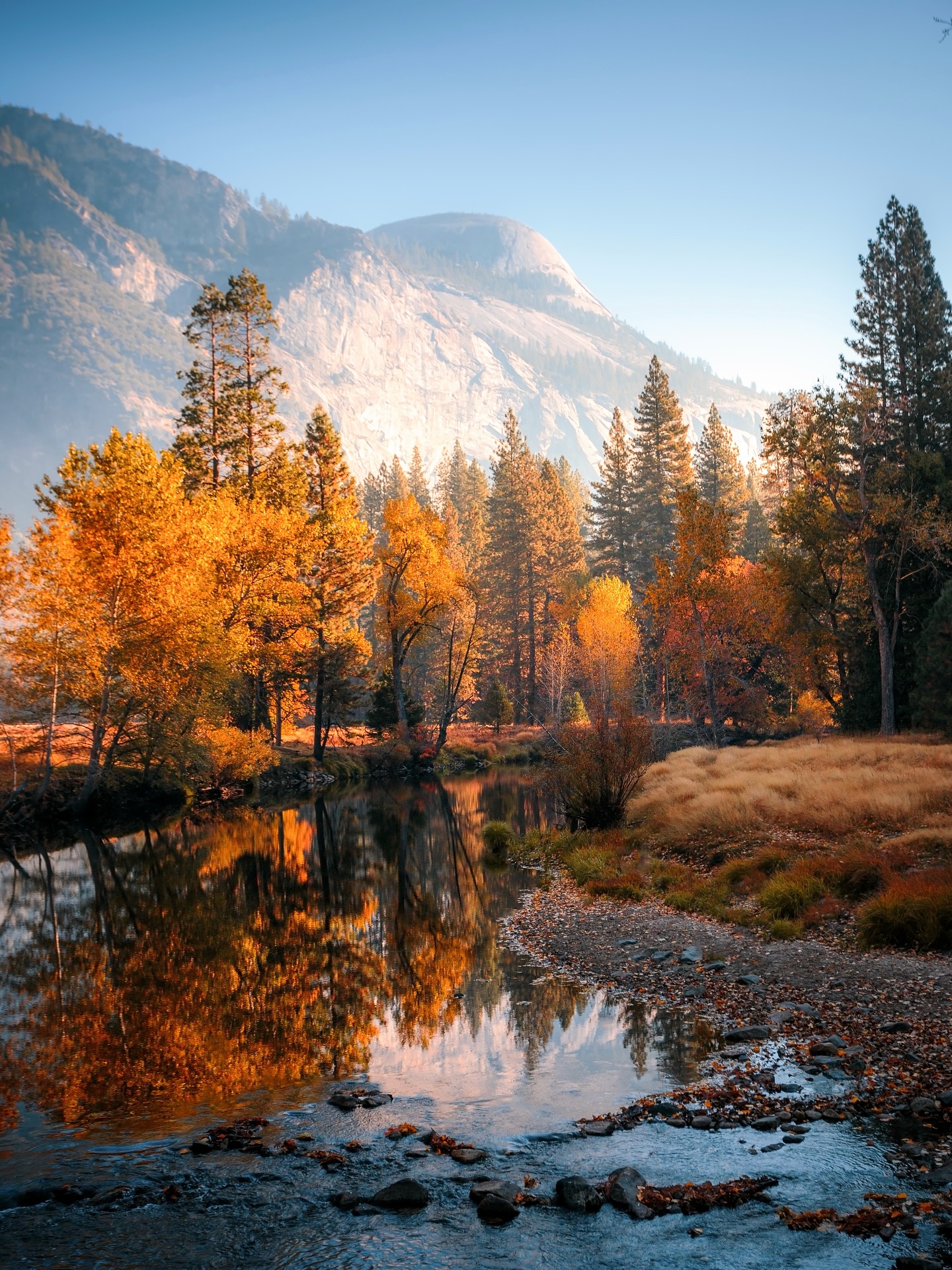 Autumn Mountain River Landscape
